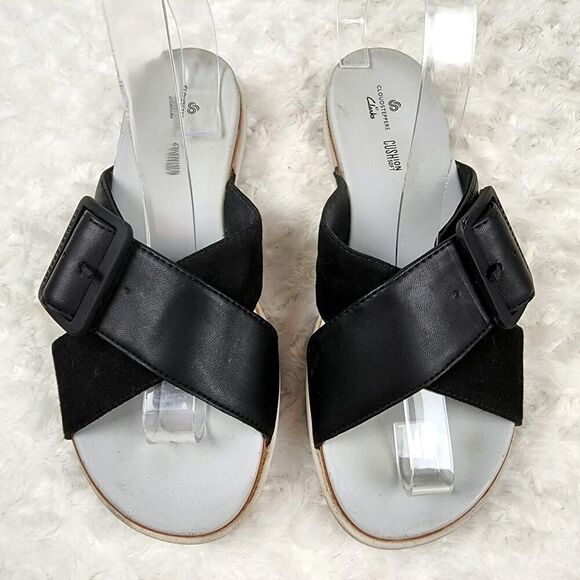 Cloudsteppers by Clarks Slide Sandals Black Size 7 - Picture 9 of 9